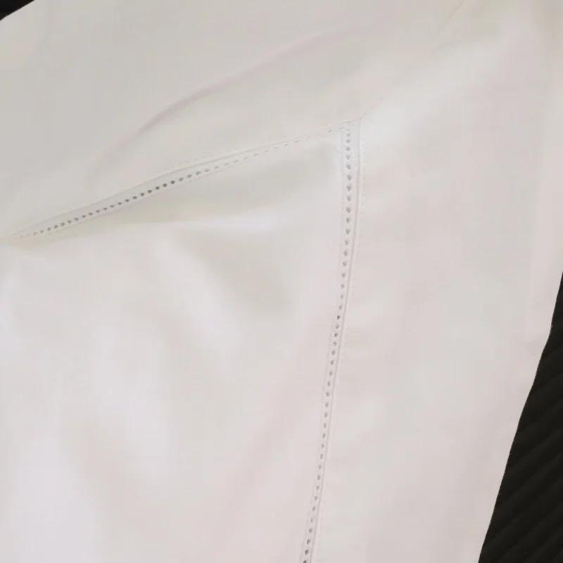 Classico Hemstitch Cotton Sateen Duvet Set by Pom Pom at Home - Ivory / Queen