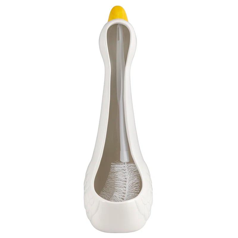 Duck Ceramic Toilet Brush And Holder by Allure Home Creation