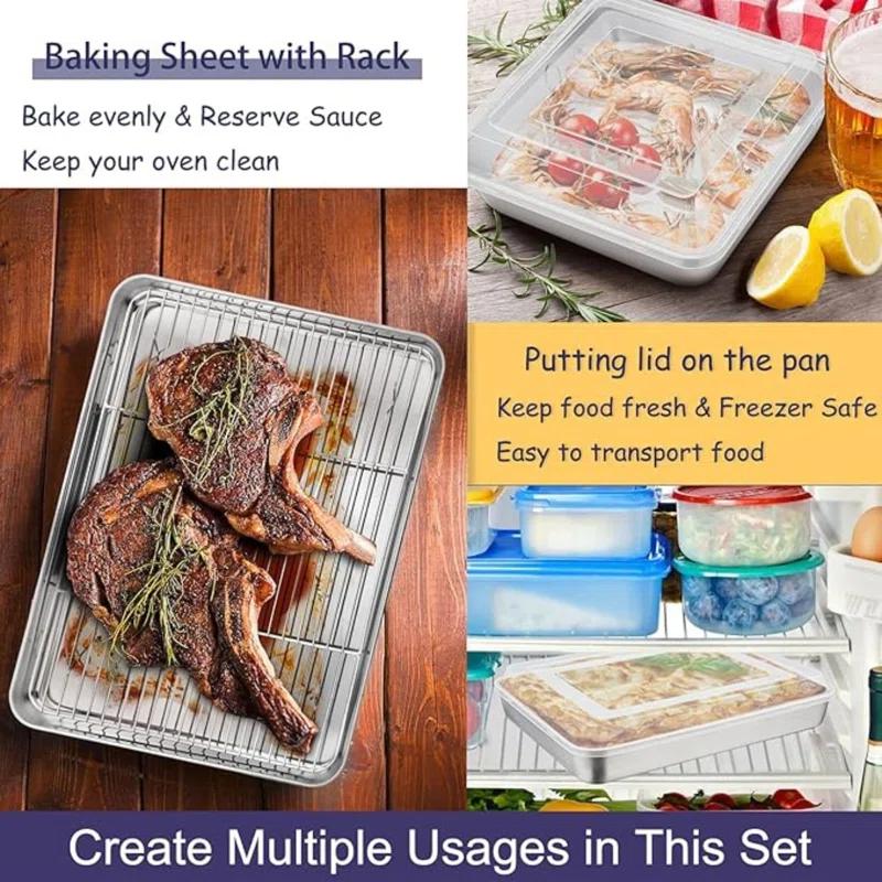 BOPWAY 12-Piece Stainless Steel Baking Pan Set