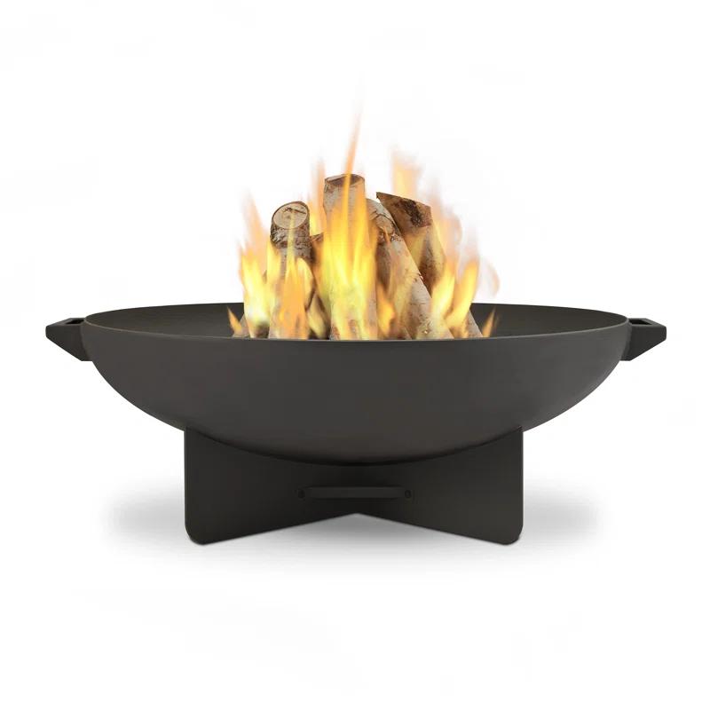 Gray Heavy-Gauge Steel Wood Burning Fire Pit