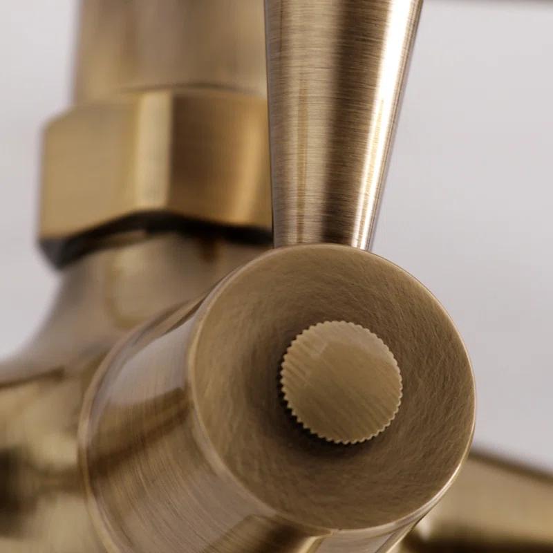 Kingston Brass KS266AB Kingston Brass Kingston Two-Handle 2-Hole Wall Mount Clawfoot Tub Faucet with Hand Shower