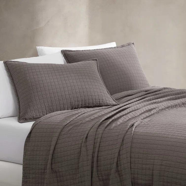 Essential Garment Washed Solid Reversible Cotton Coverlet