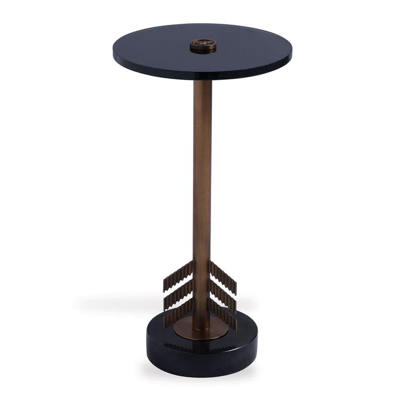 Port 68 Franco Glass Top End Table