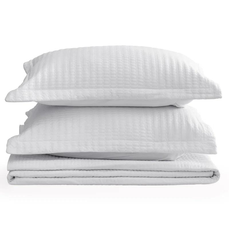 FreshFolds Modern & Contemporary Stripe Stitched Quilt Set with Shams