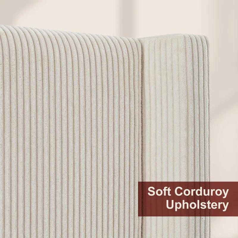 Dunwoody Upholstered Wingback Platform Bed