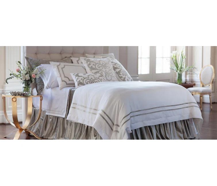 Lili Alessandra Mozart Appliqued Feather Linen Throw Pillow