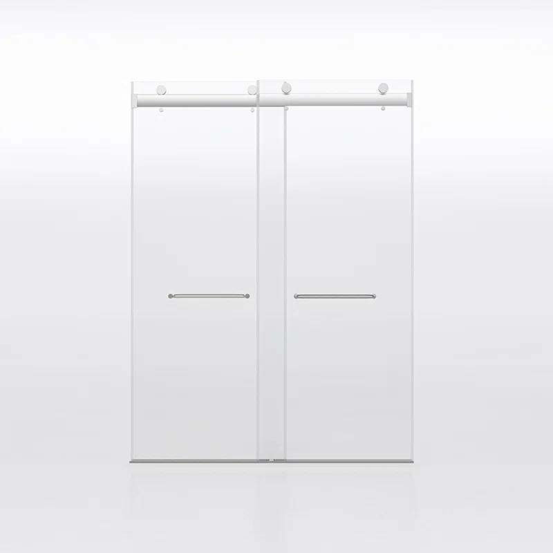 PET STOP LLC F5YDNC1F0736Q 60" Width x 76"Height Shower Doors with 3/8"(10mm) Clear Tempered Glass
