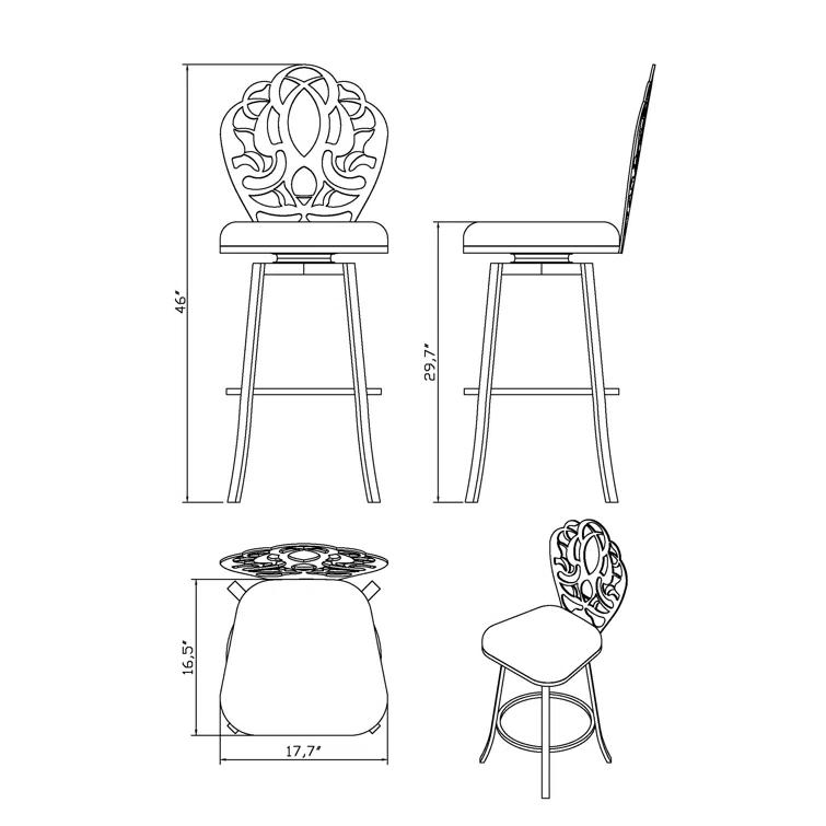Mercer41 Alfonzo Bar & Counter Swivel Stool