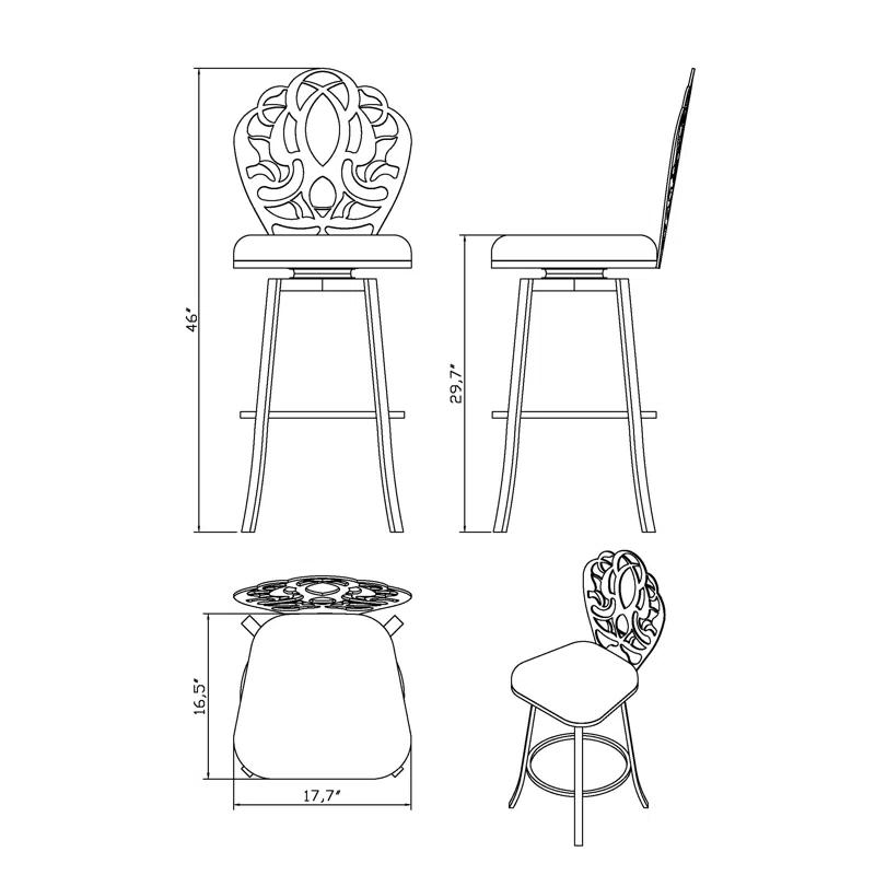 Mercer41 Alfonzo Bar & Counter Swivel Stool