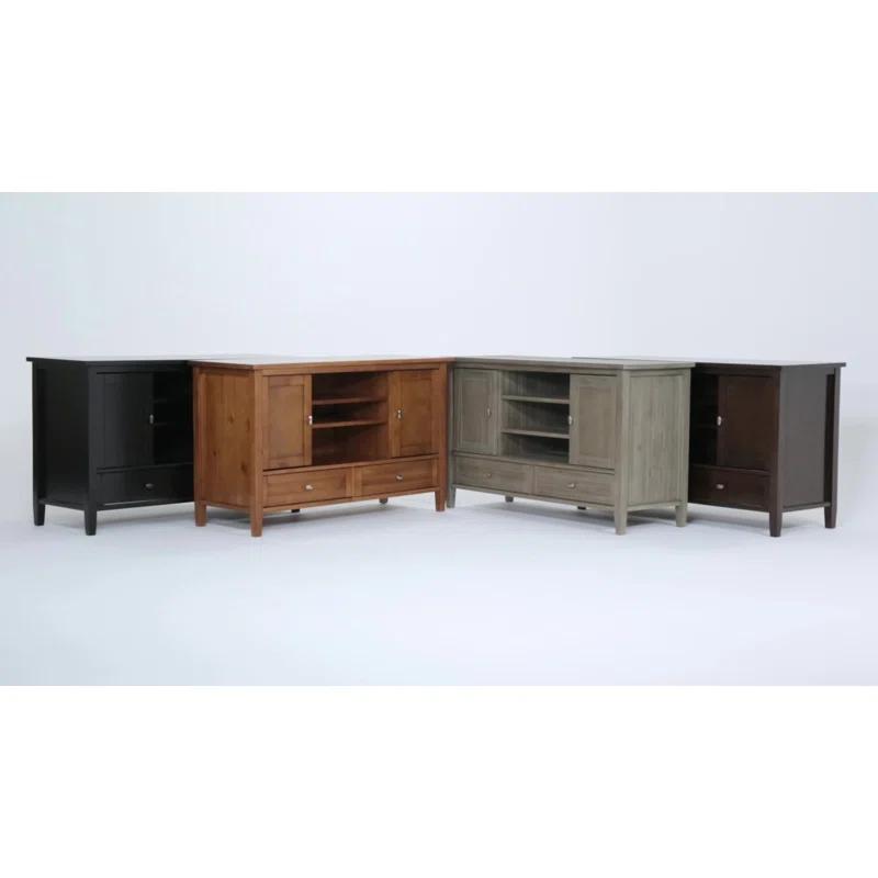 Simpli Home Warm Shaker 47"W Solid Wood TV Stand for TVs up to 55" with 2 Storage Cabinets and 2 Drawers