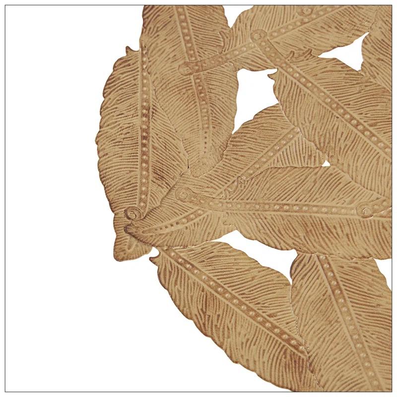 Latitude Run® Textured Feather 3-Piece Metal Disc Wall Decor Set