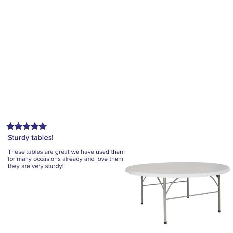 Flash Furniture Noah Stonewall 6' Round Plastic Folding Event Table with Carrying Handle