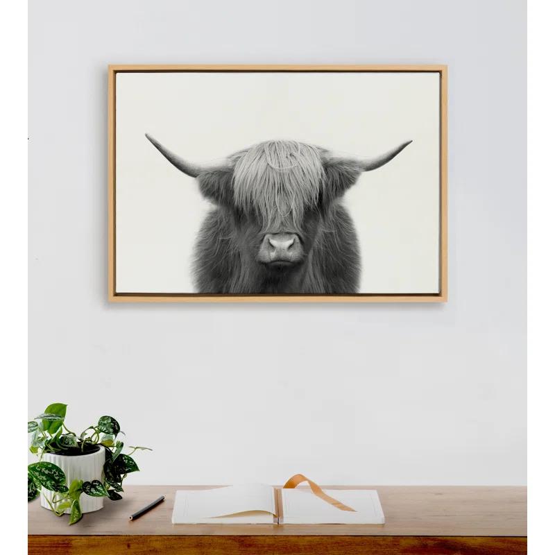 Williston Forge Jeylan " Hey Dude Highland Cow BW " by The Creative Bunch Studio