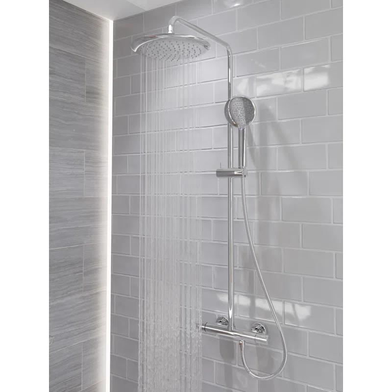 Heavy Rainfall Stainless Steel Shower Bar with Hand Sprayer