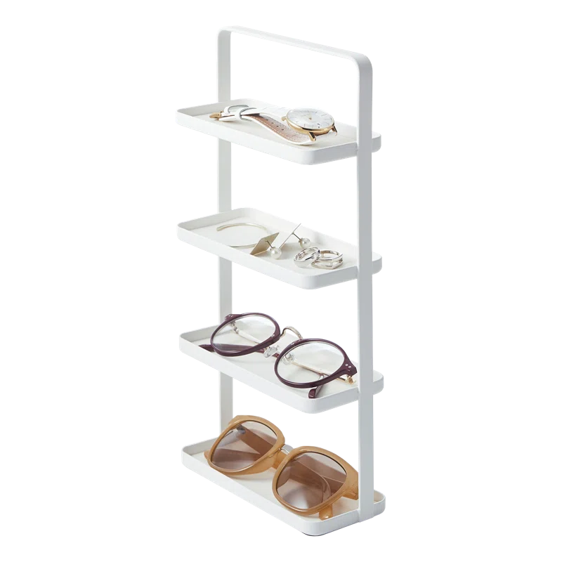 Tower Yamazaki Home 4-Tier Accessory Tray, Jewelry Holder & Storage Organizer, Steel, Handle