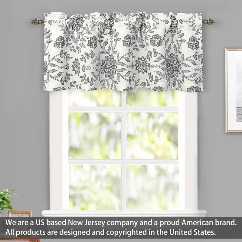 Twyla Floral Tailored 52'' W Window Valance