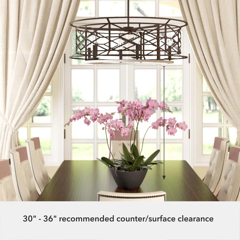 Hunter Fan Langwood 6 - Light Unique / Statement Drum Chandelier
