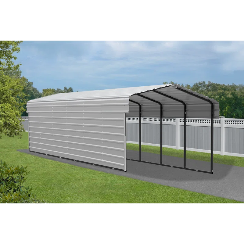 Arrow 29 x 10 ft Carport with 1-sided Enclosure