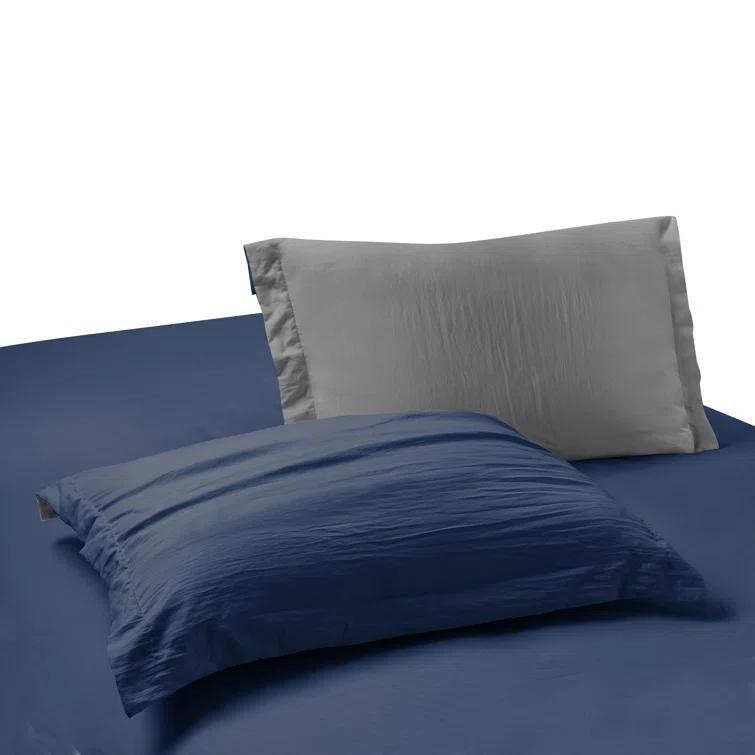 Swift Home Ultra Soft Reversible Crinkle Washed Microfiber Duvet Cover Set