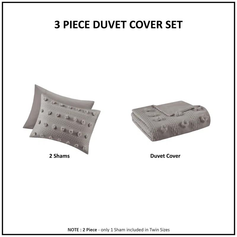 Intelligent Design Clip Jacquard Duvet Cover Set