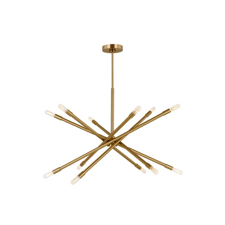 Mercer41 12 - Light Dimmable Sputnik Modern Linear Chandelier