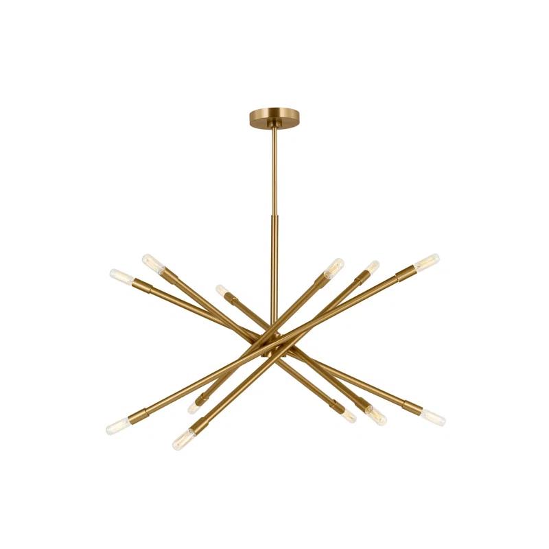 Mercer41 12 - Light Dimmable Sputnik Modern Linear Chandelier