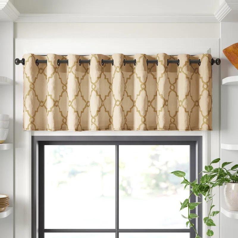 Madison Park Saratoga Fretwork Print Grommet Top Single Window Valance