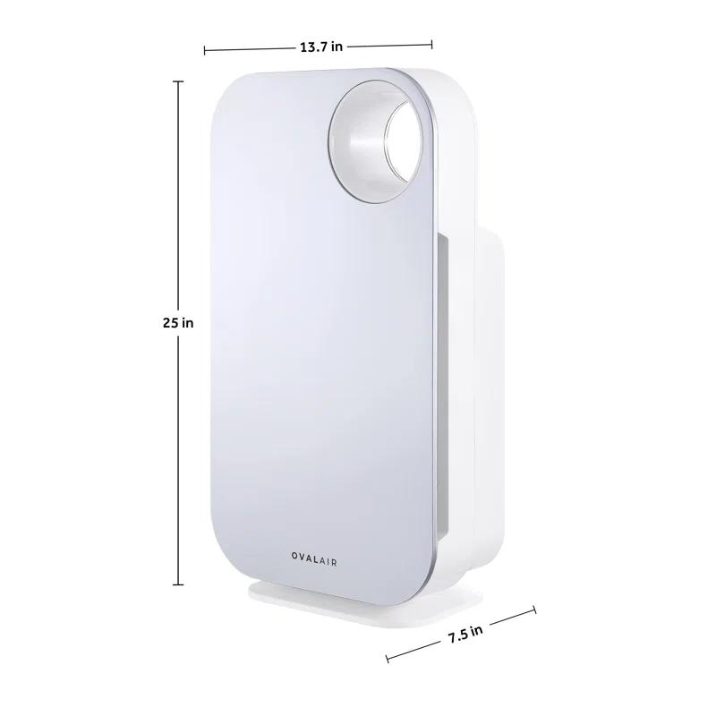 OVAL AIR OVAL AIR 3-Stage H13 True HEPA 5-in-1 Air Purifier reduces Allergies, Asthma, Pets, Odor, Smoke