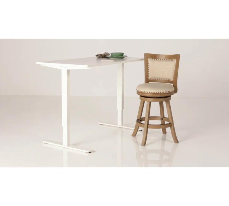 Dovecove Falken Swivel Upholstered Counter Stool with Solid Wood Frame