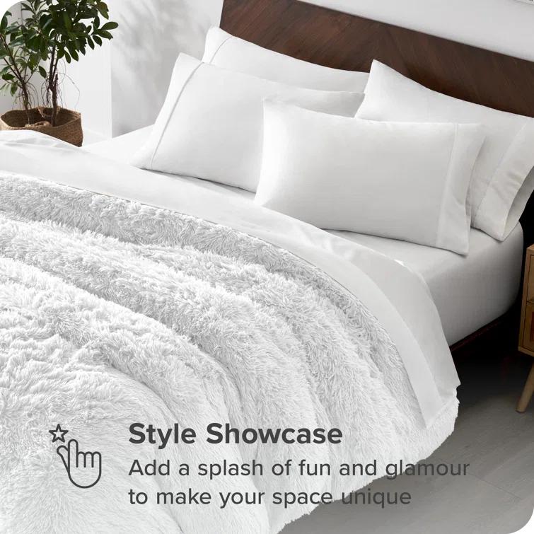 Bare Home Shaggy Fleece Plush Duvet Cover