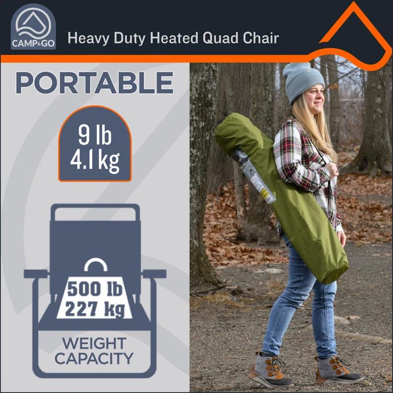 Rio Brands Heavy Duty Heated Deluxe Quad Chair