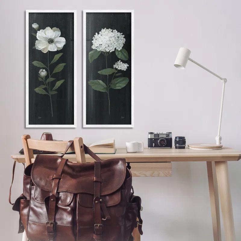 Stupell Industries " Delicate White Blooms Botanical Flower Petal Sprigs " by Nan 2 - Pieces