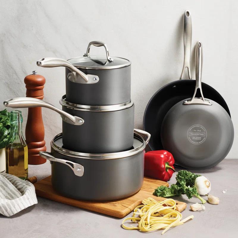 Tramontina Tramontina Gourmet 8 Pc Hard Anodized Aluminum Cookware Set
