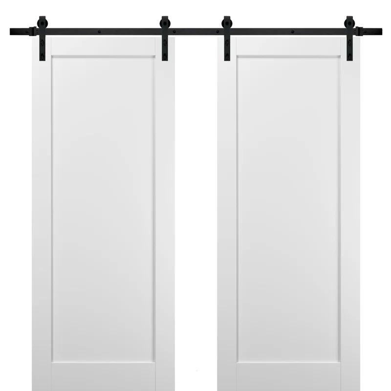 SARTODOORS Quadro Paneled Manufactured Wood Barn Doors with Hardware