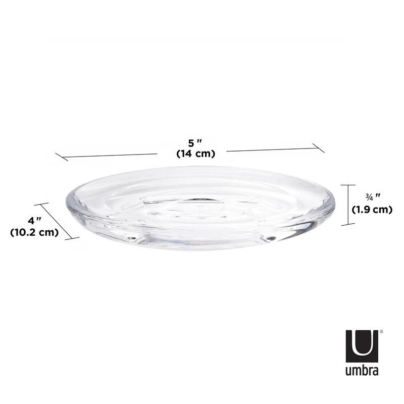 Clear Round Acrylic Soap Dish with Wave Design