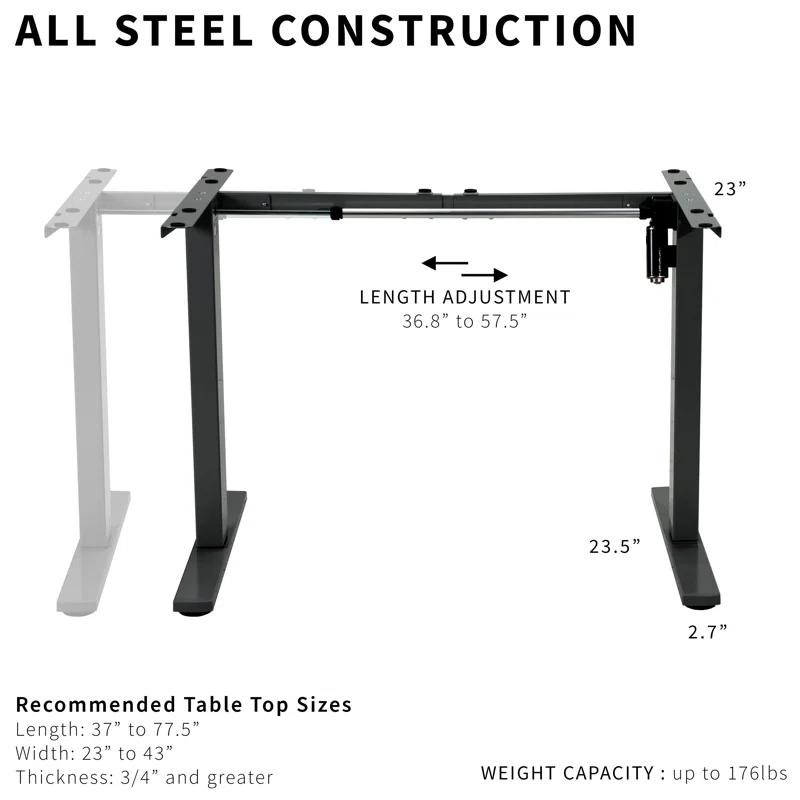 Electric Single Motor Desk Frame (Top Not Included)