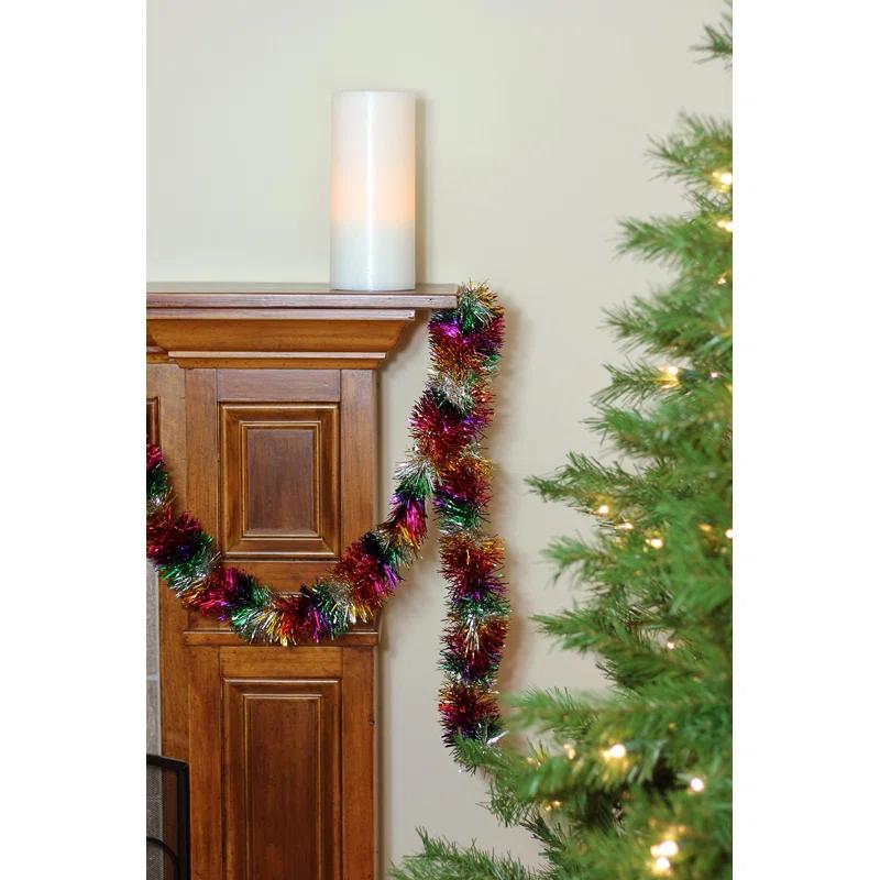 Northlight Seasonal 50' x 3" Silver Tinsel Rainbow Artificial Christmas Garland - Unlit