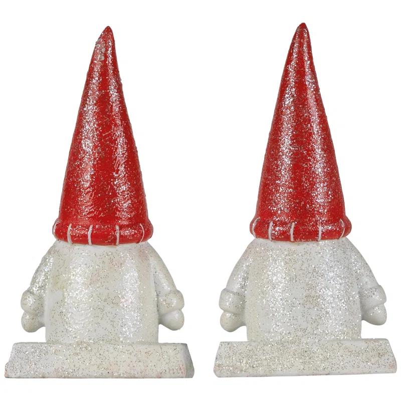 Northlight Seasonal Glittered Gnome Christmas Stocking Holders - 8.25" - Set Of 2 (Set of 2)