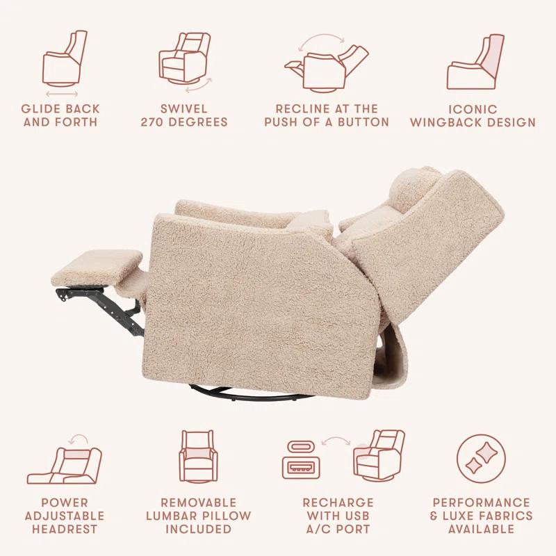 babyletto Kiwi Plus Power Glider Recliner w/ Power Headrest