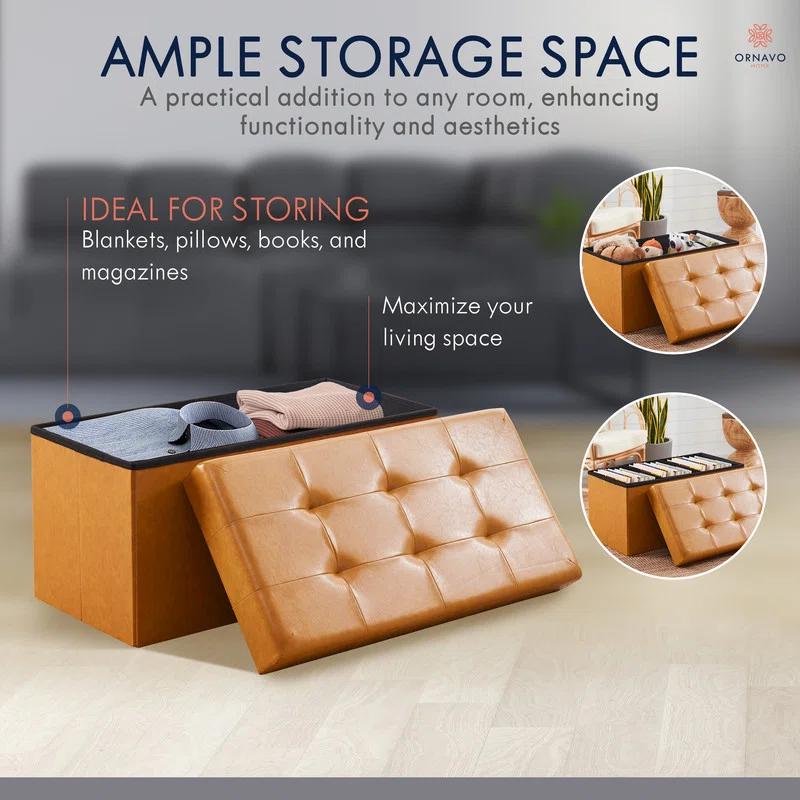 The Final Grab Inc. Faux Leather Ottoman