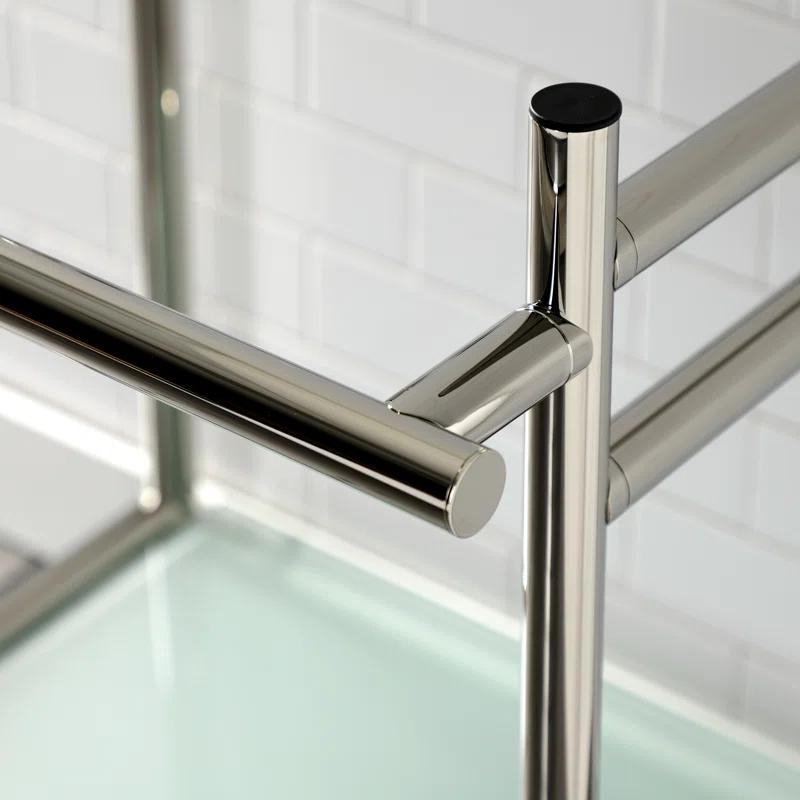 Kingston Brass Kingston Brass Fauceture Stainless Steel Console Sink Base with Glass Shelf