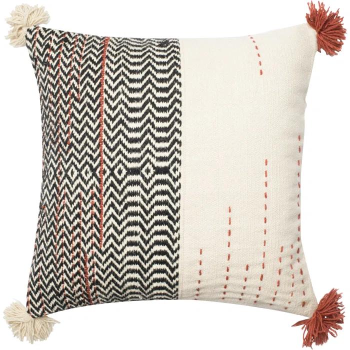 Loloi Rugs Dhurri Tassels Cotton Blend Throw Pillow