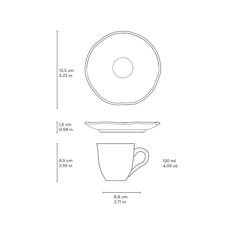 Porto Brasil Night Sky Commercial Dishwasher Safe 2.72'' Stoneware Saucer , Set of 6 (Set of 6)