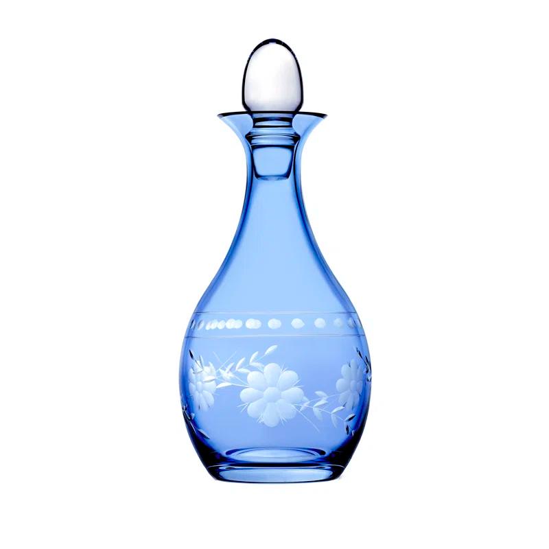 Godinger Silver Art Co Celosia Baby Blue Decanter 48 oz