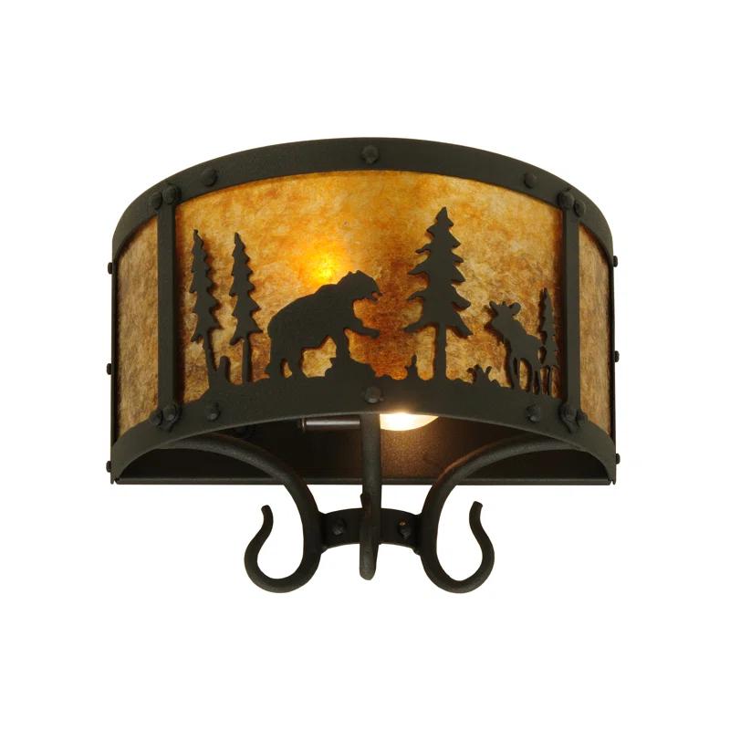 Wildlife At Pine Lake Flush Mounted Sconce