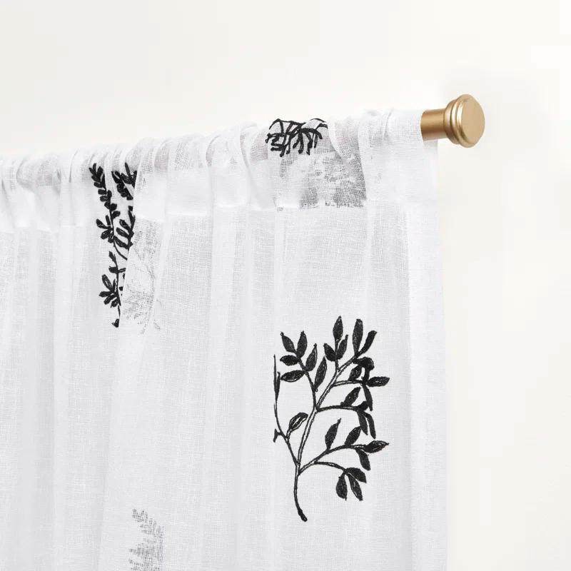 Nicole Miller Nicole Miller New York Mabel Sheer Rod Pocket Curtain Panels Pair (Set of 2)
