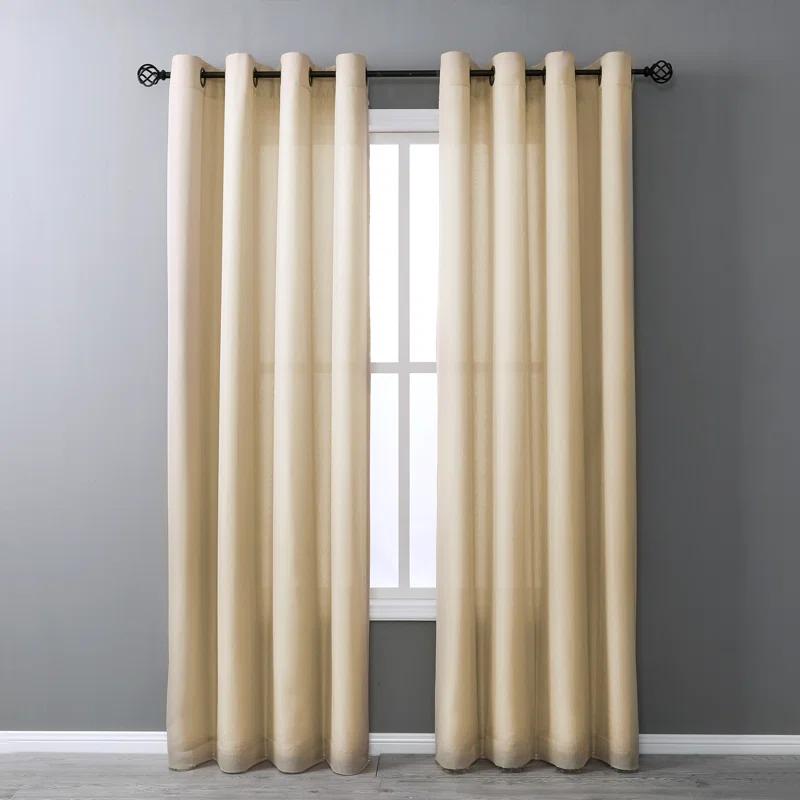 Thermalogic Galion Solid Color Semi-Sheer Thermal Grommet Single Curtain Panel