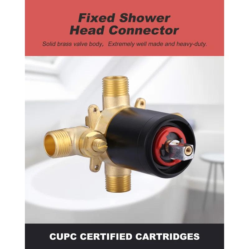 ARCORA AR9101400D Single Handle 7-Spray Tub & Shower Faucet Set 1.8 GPM Handheld Shower With Brass Rough-In Valve