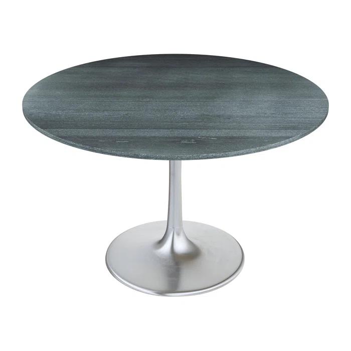 Zuo Hospitality Round Marble Top Metal Base Dining Table