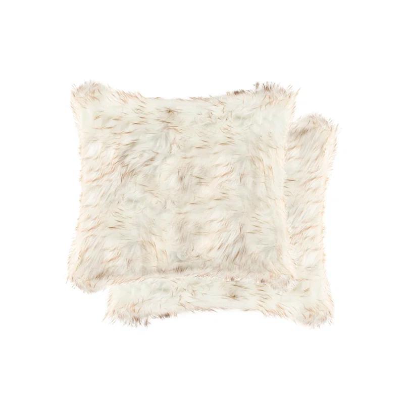 Belton Animal Print Faux Fur Throw Pillow (Set of 2)